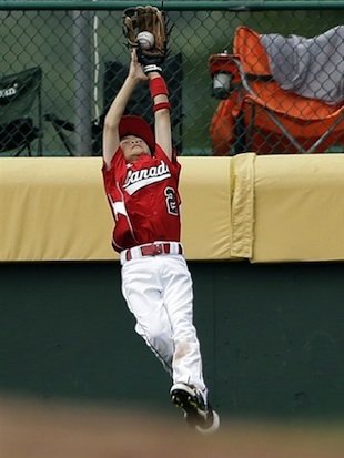 A great catch might have been easier if he went back on the ball a little better.